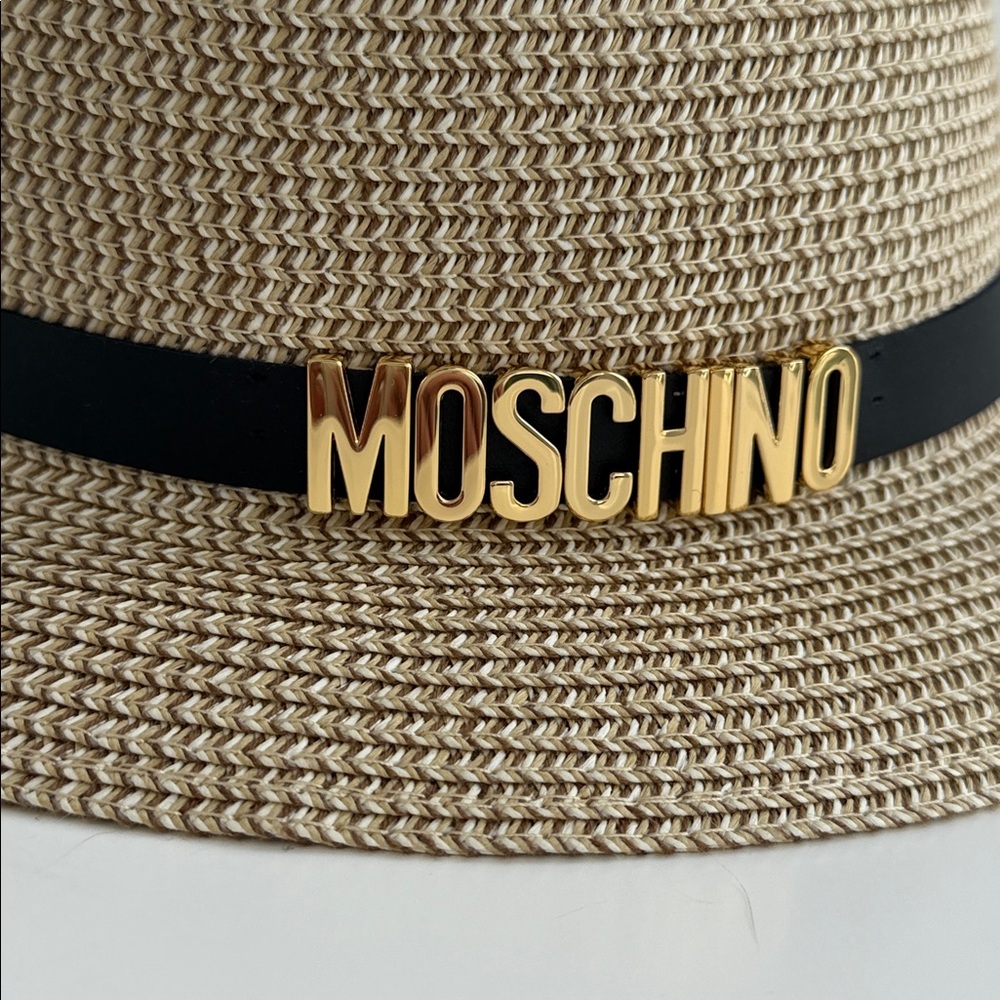 ๐๐๐ MOSCHINO LETTERING LOGO RAFFIA HAT - Picture 8 of 9